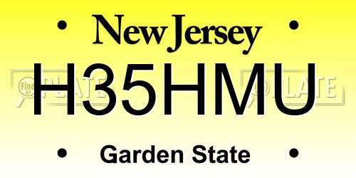 H35HMU New Jersey License Plate