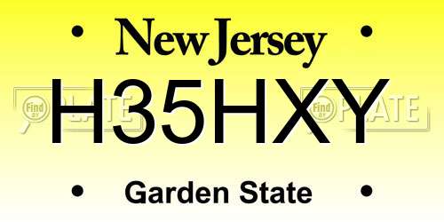 H35HXY New Jersey License Plate