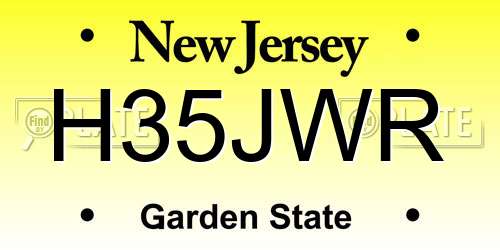 H35JWR New Jersey License Plate