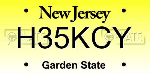 H35KCY New Jersey License Plate