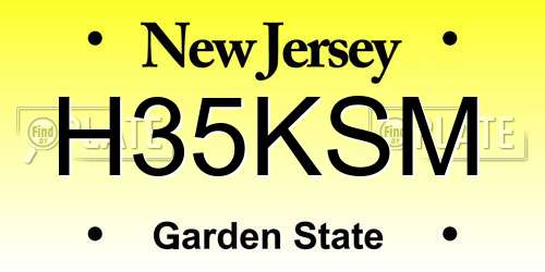 H35KSM New Jersey License Plate