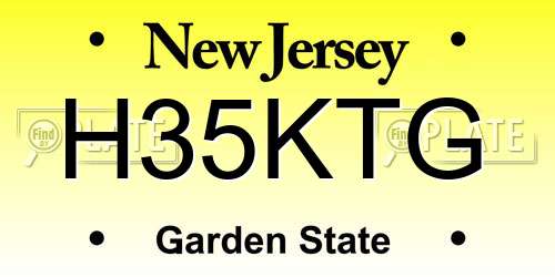 H35KTG New Jersey License Plate