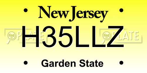 H35LLZ New Jersey License Plate