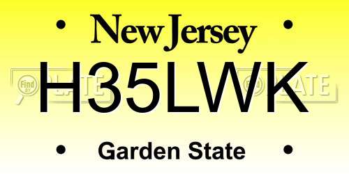 H35LWK New Jersey License Plate