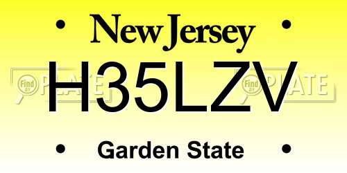 H35LZV New Jersey License Plate