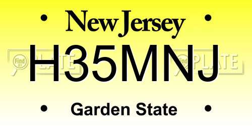 H35MNJ New Jersey License Plate