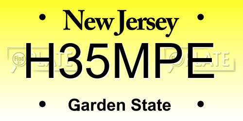H35MPE New Jersey License Plate