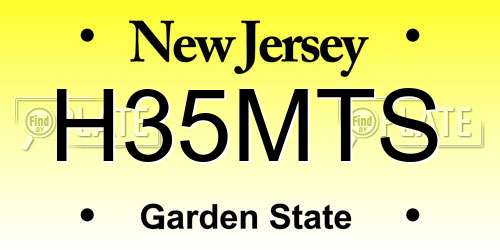 H35MTS New Jersey License Plate