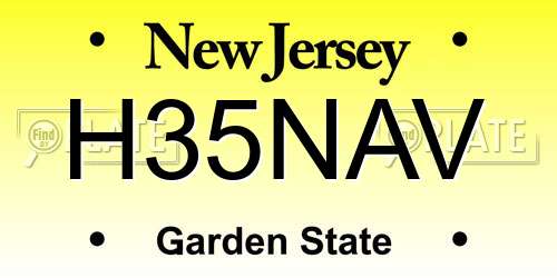 H35NAV New Jersey License Plate