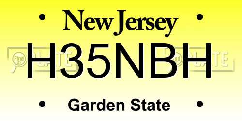 H35NBH New Jersey License Plate