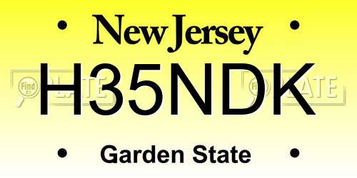 H35NDK New Jersey License Plate