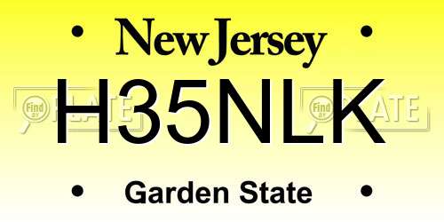 H35NLK New Jersey License Plate