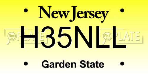 H35NLL New Jersey License Plate