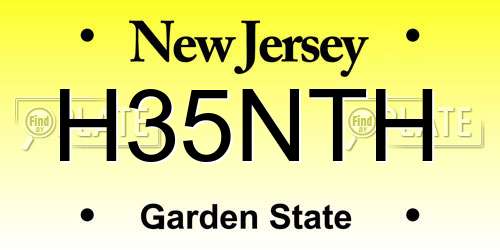 H35NTH New Jersey License Plate