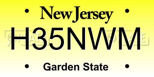 H35NWM New Jersey License Plate