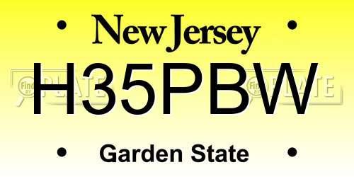 H35PBW New Jersey License Plate