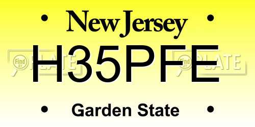 H35PFE New Jersey License Plate