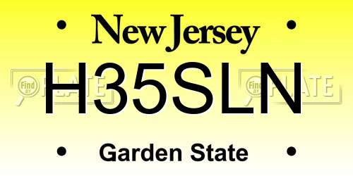 H35SLN New Jersey License Plate
