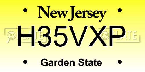 H35VXP New Jersey License Plate