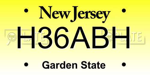 H36ABH New Jersey License Plate