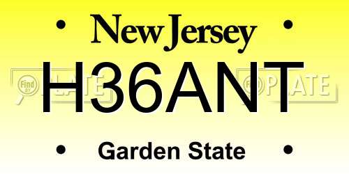H36ANT New Jersey License Plate