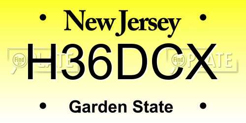 H36DCX New Jersey License Plate