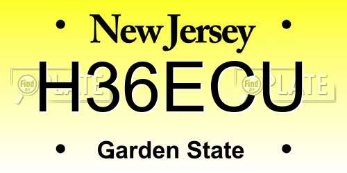 H36ECU New Jersey License Plate