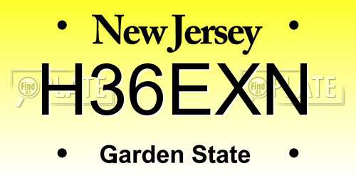 H36EXN New Jersey License Plate