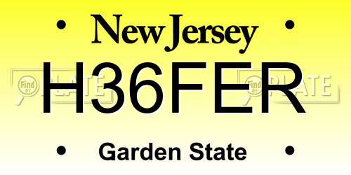 H36FER New Jersey License Plate