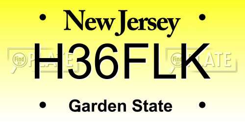 H36FLK New Jersey License Plate