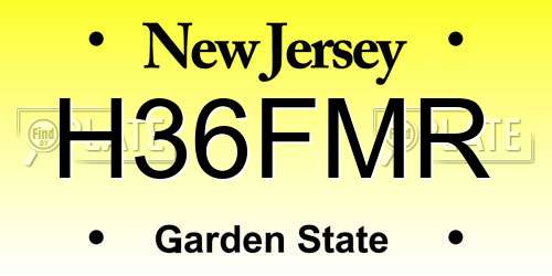 H36FMR New Jersey License Plate