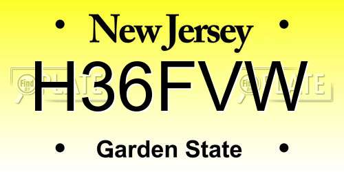 H36FVW New Jersey License Plate