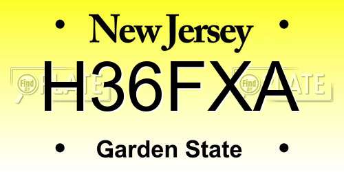 H36FXA New Jersey License Plate