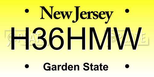 H36HMW New Jersey License Plate