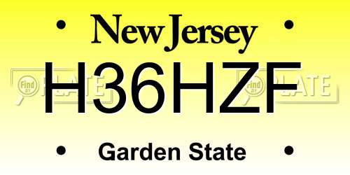 H36HZF New Jersey License Plate