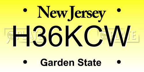 H36KCW New Jersey License Plate