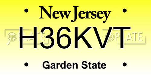 H36KVT New Jersey License Plate