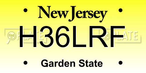 H36LRF New Jersey License Plate