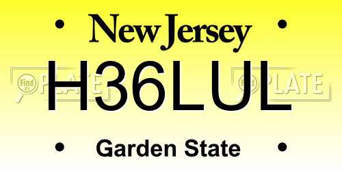 H36LUL New Jersey License Plate