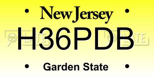 H36PDB New Jersey License Plate