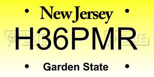 H36PMR New Jersey License Plate