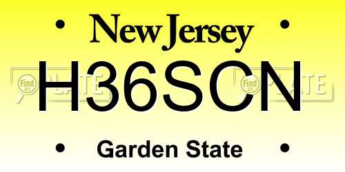 H36SCN New Jersey License Plate