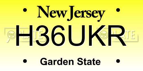 H36UKR New Jersey License Plate