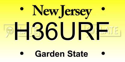 H36URF New Jersey License Plate