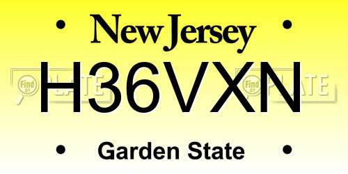 H36VXN New Jersey License Plate