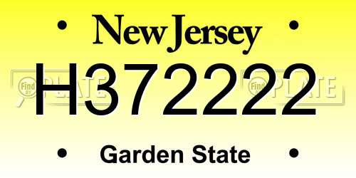 H372222 New Jersey License Plate