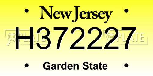 H372227 New Jersey License Plate