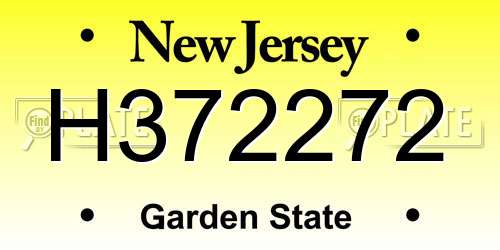 H372272 New Jersey License Plate