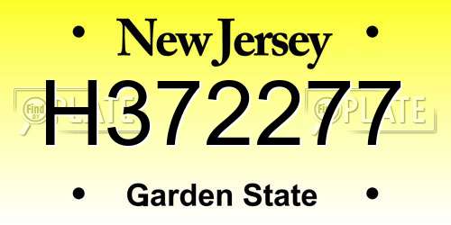 H372277 New Jersey License Plate