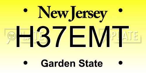 H37EMT New Jersey License Plate